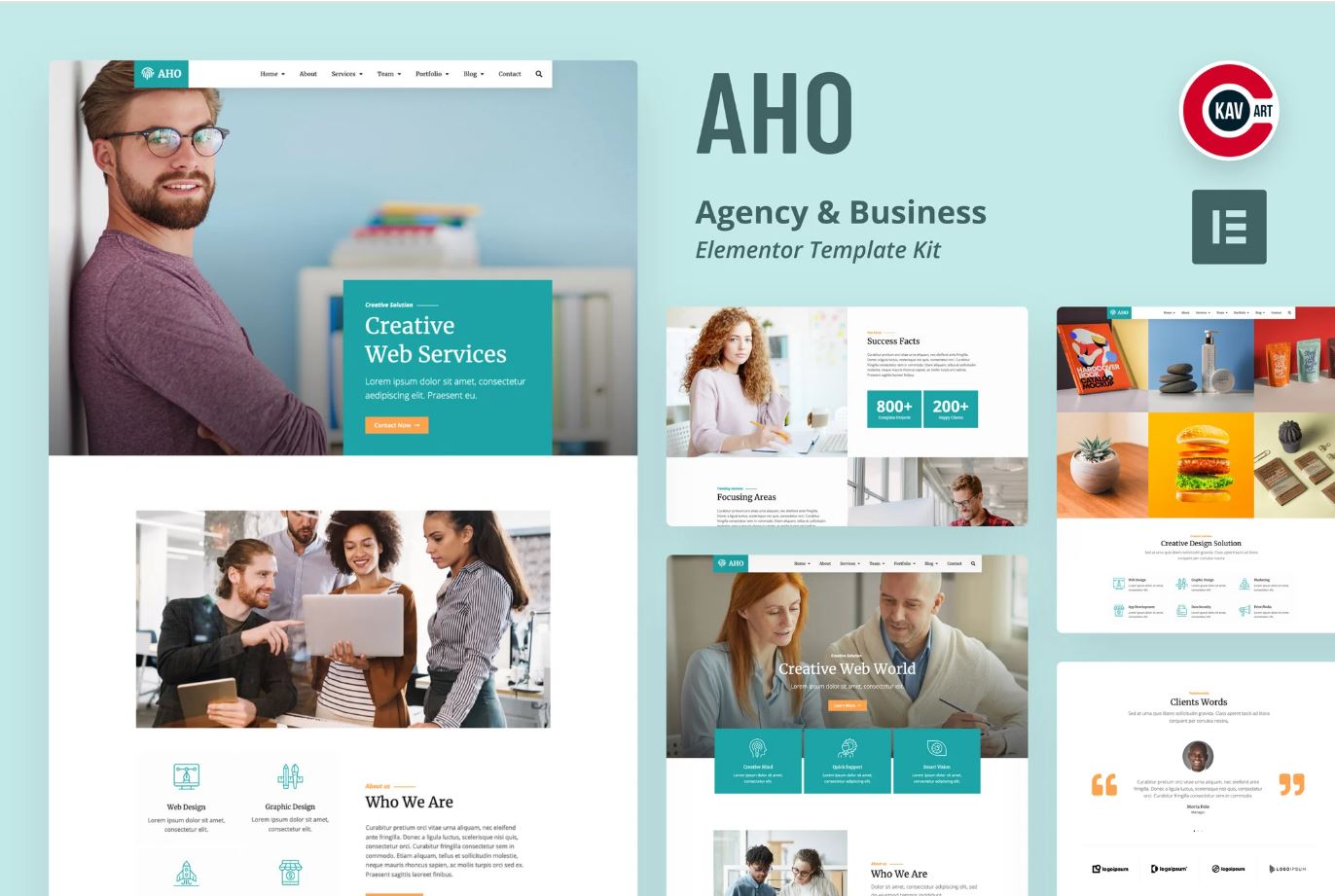 Aho - Agency & Business Elementor Template Kit