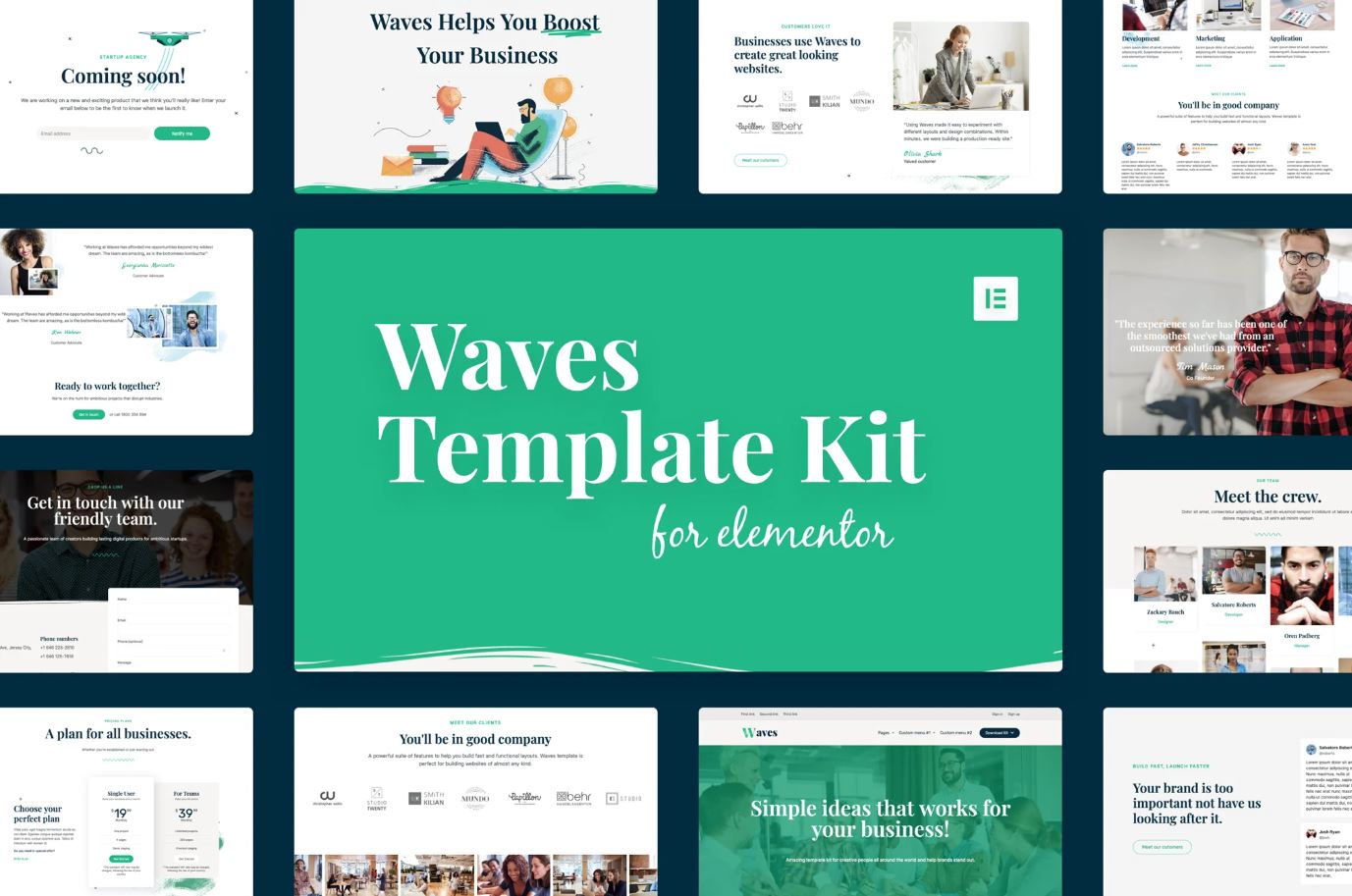 Waves - Startup Agency Elementor Template Kit
